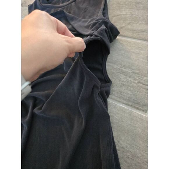 A'Gaci Ribbed Black Midi Dress Size Large Medium - Picture 4 of 9